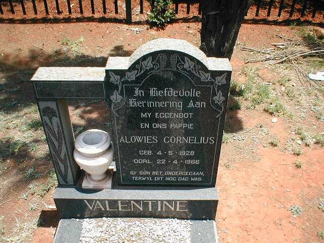 VALENTINE Alowies Cornelius 1928-1966