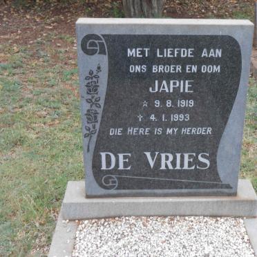 VRIES Japie, de 1919-1993