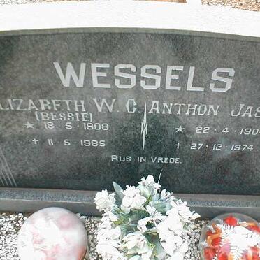 WESSELS Anton Jasper 1904-1974 &amp; Elizabeth W.C. 1908-1985