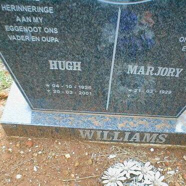 WILLIAMS Hugh 1926-2001 &amp; Marjory 1929-