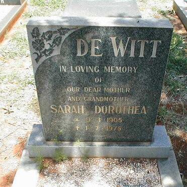 WITT Sarah Dorothea, de 1905-1978