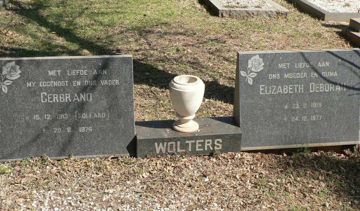 WOLTERS Gerbrand 1913-1976 &amp; Elizabeth Deborah 1918-1977