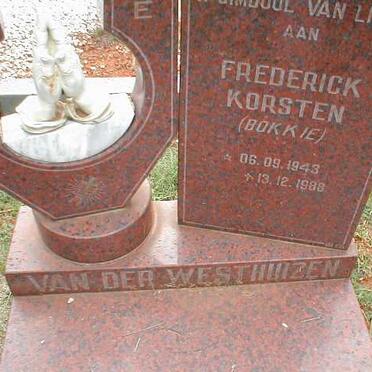 WESTHUIZEN Frederick Korsten, van der 1943-1988