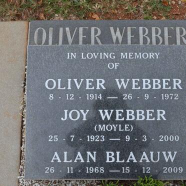 WEBBER Oliver 1914-1972 &amp; Joy MOYLE 1923-2000 :: BLAAUW Alan 1968-2009