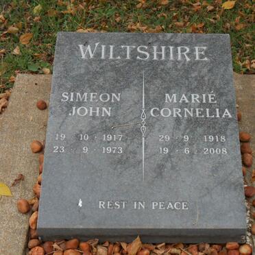 WILTSHIRE Simeon John 1917-1973 &amp; Marie Cornelia 1918-2008