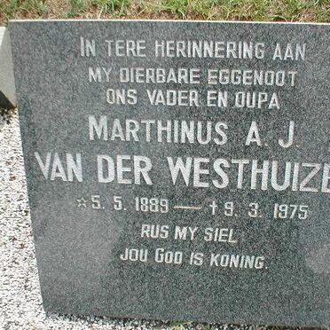 WESTHUIZEN Marthinus A.J., van der 1889-1975