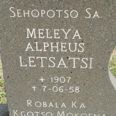LETSATSI Meleya Alpheus 1907-1958