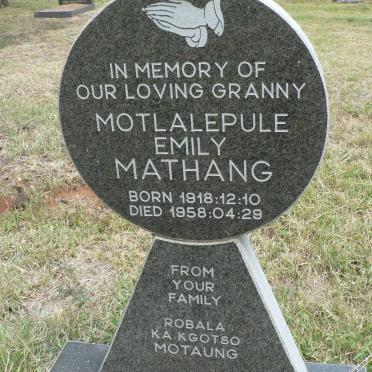 MATHANG Motlalepule Emily 1918-1958