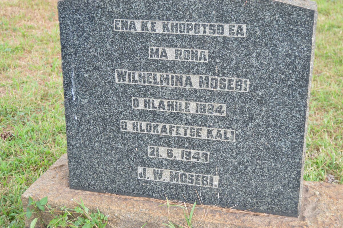 MOSEBI Wilhelmina 1884-1949