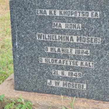 MOSEBI Wilhelmina 1884-1949