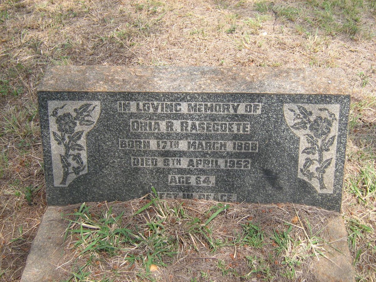 RASEGOETE Oria R. 1888-1952