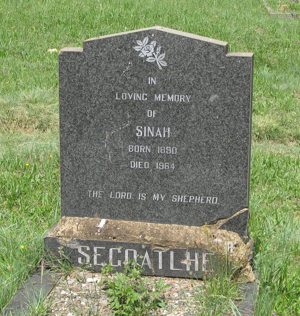 SEGOATLHE Sinah 1890-1964