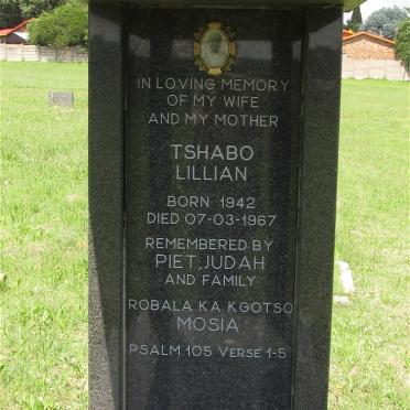 ? Tshabo Lillian 1942-1967