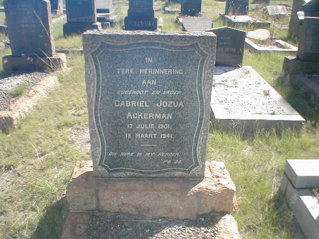 ACKERMAN Gabriel Jozua 1901-1941