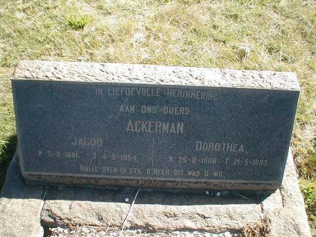 ACKERMAN Jacob 1881-1954 &amp; Dorothea 1888-1983