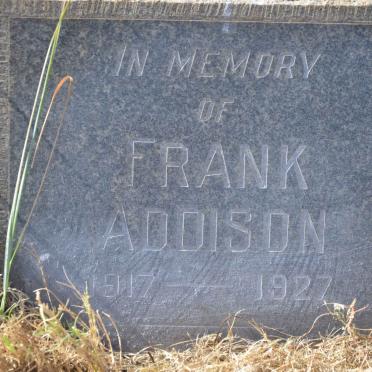 ADDISON Frank 1917-1927