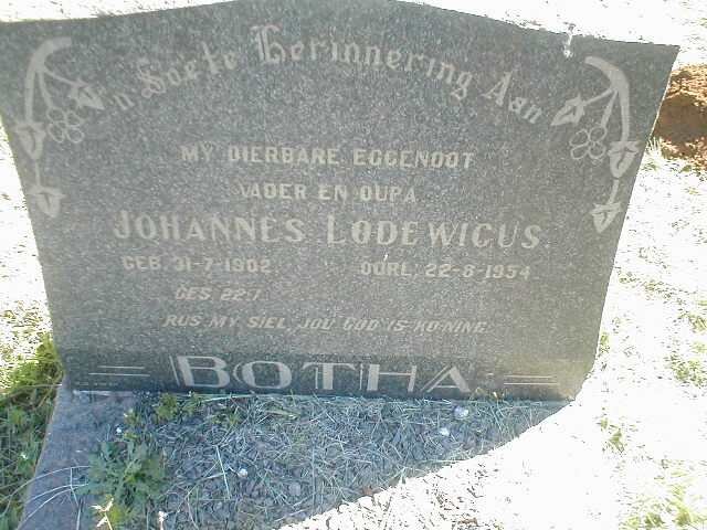 BOTHA Johannes Lodewicus 1902-1954