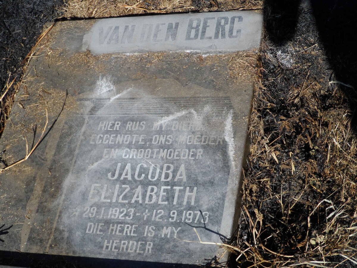BERG Jacoba Elizabeth, van den 1923-1973