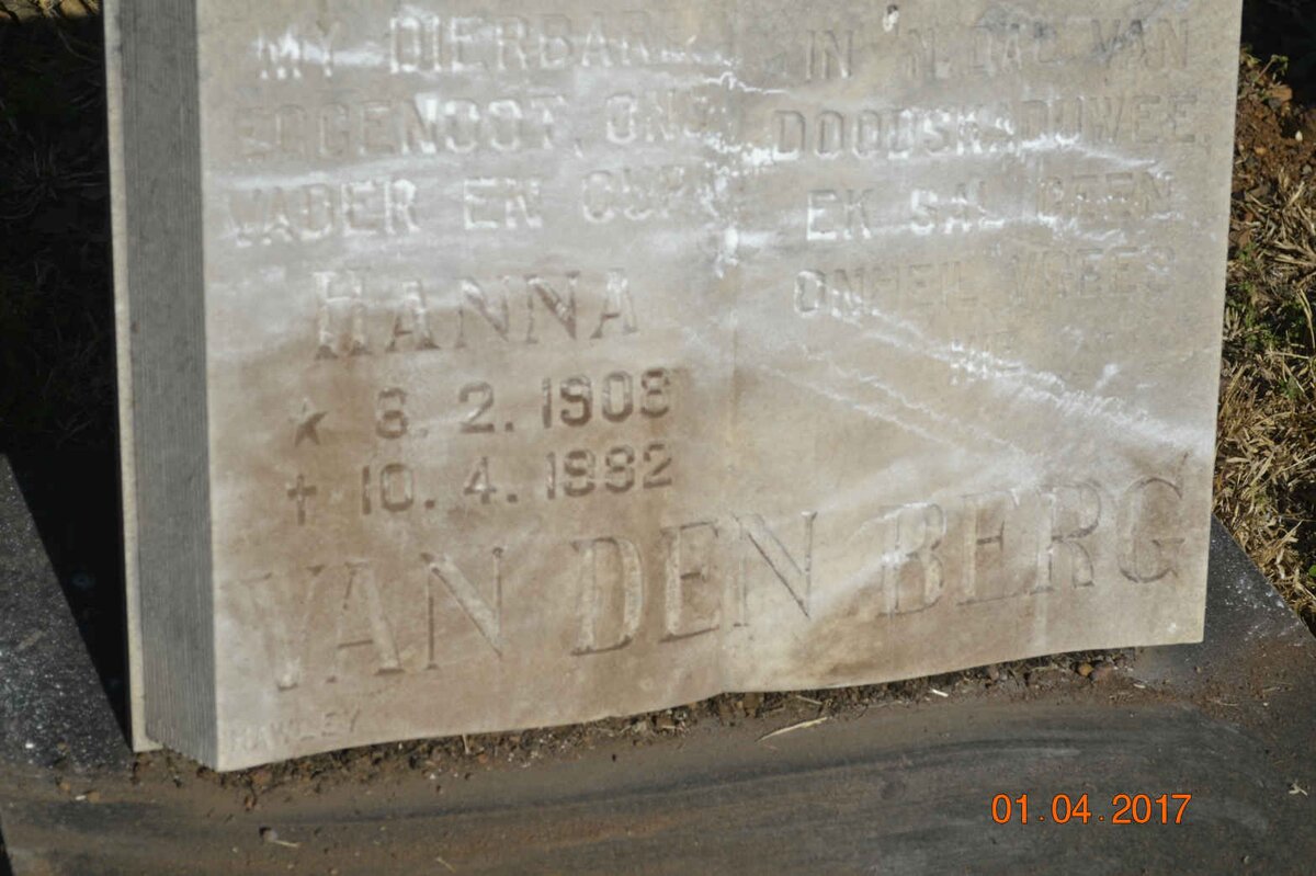 BERG Hanna, van den 1909-1992