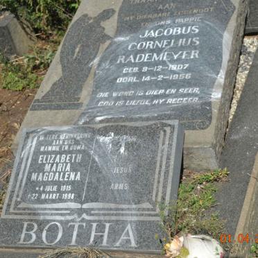 BOTHA Jacobus Cornelius Rademeyer 1907-1956 &amp; Elizabeth Maria Magdalena 1915-1998