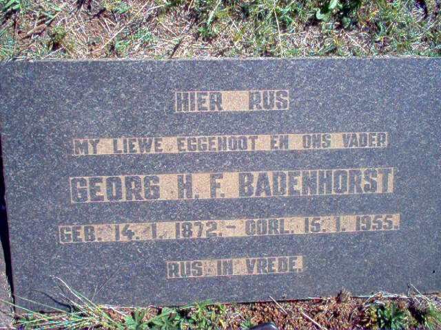 BADENHORST Georg H.F. 1872-1955