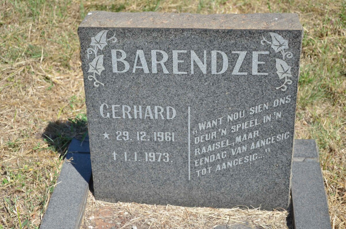 BARENDZE Gerhard 1961-1973