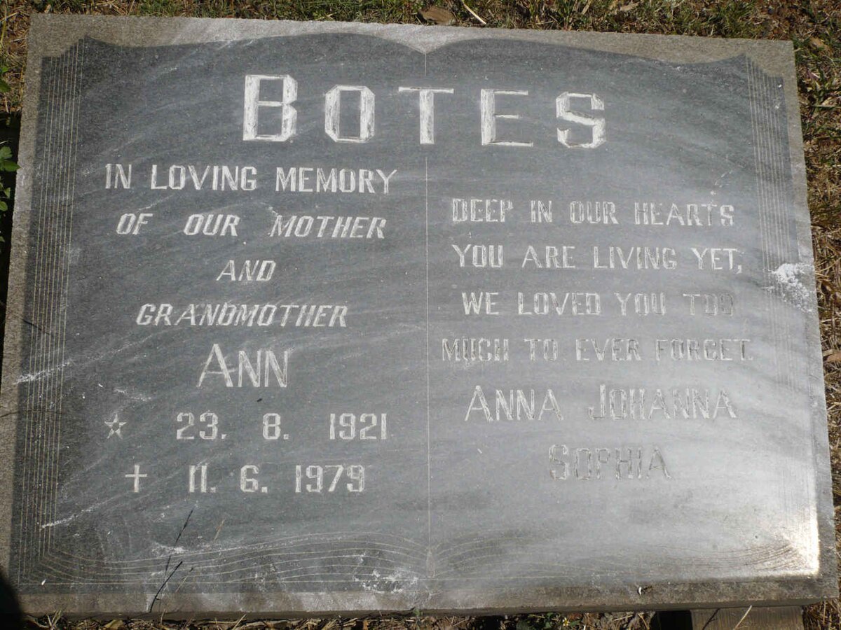 BOTES Anna Johanna Sophia 1921-1979
