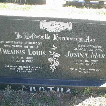 BOTHA Theunis Louis 1892-1980 &amp; Josina Maria 1902-1991