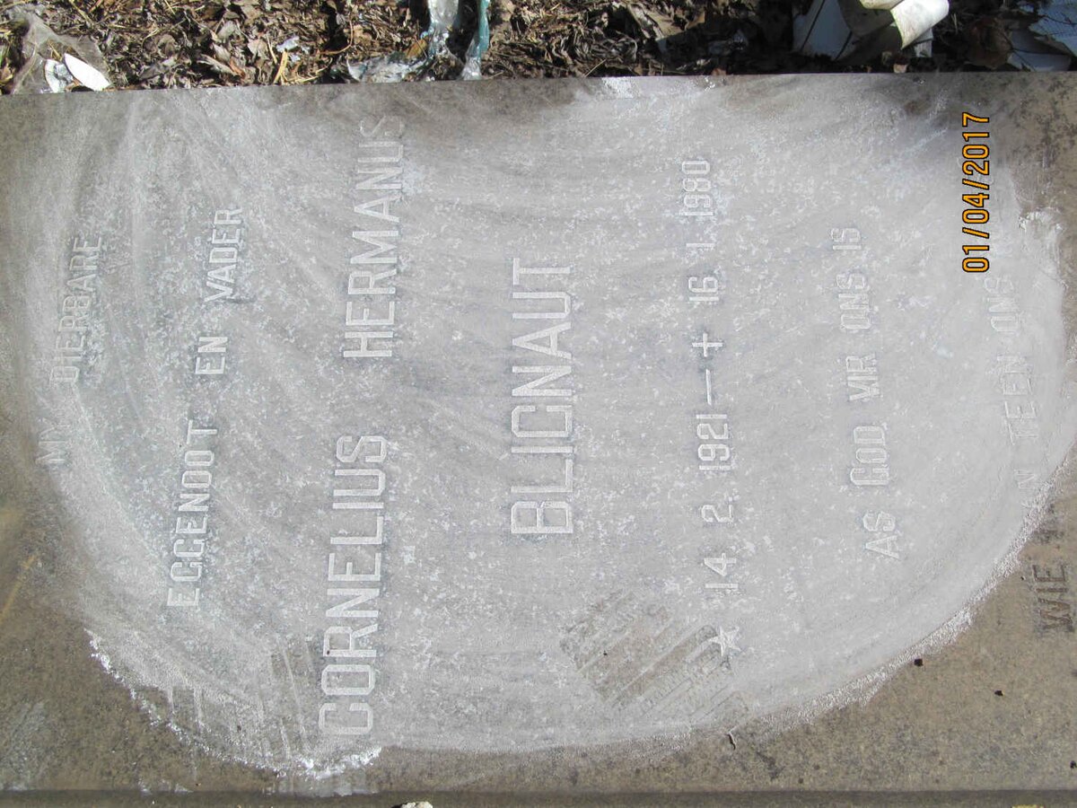 BLIGNAUT Cornelius Hermanus 1921-1980