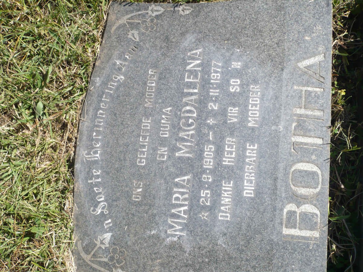 BOTHA Maria Magdalena 1905-1977