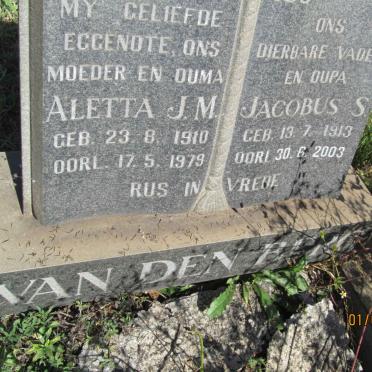 BERG Jacobus S., van den 1913-2002 &amp; Aletta J.M. 1910-1979