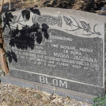 BLOM Willem Jacobus 1891-1973 &amp; Maria Jacobina ROETS 1897-197?