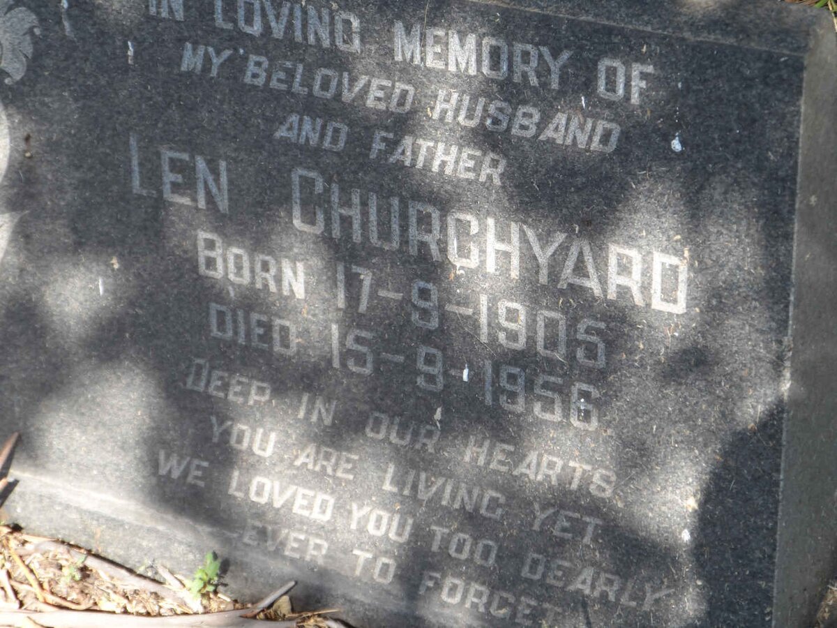 CHURCHYARD Len 1905-1956