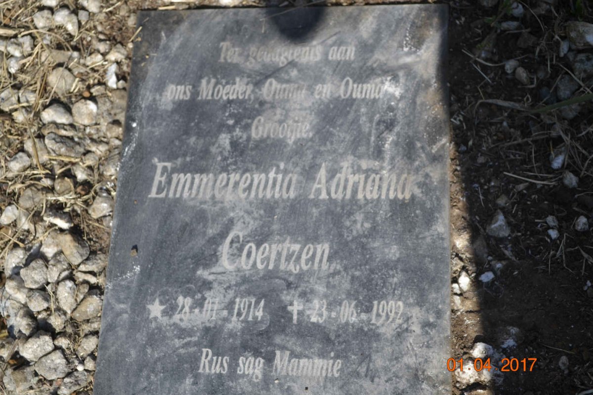 COERTZEN Emmerentia Adriana 1914-1992