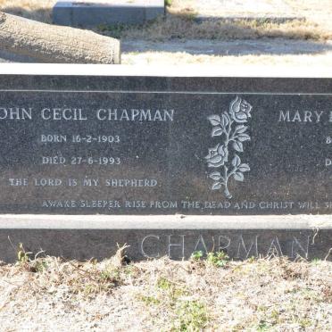 CHAPMAN John Cecil 1903-1993 &amp; Mary Kathleen Ada 1908-1980