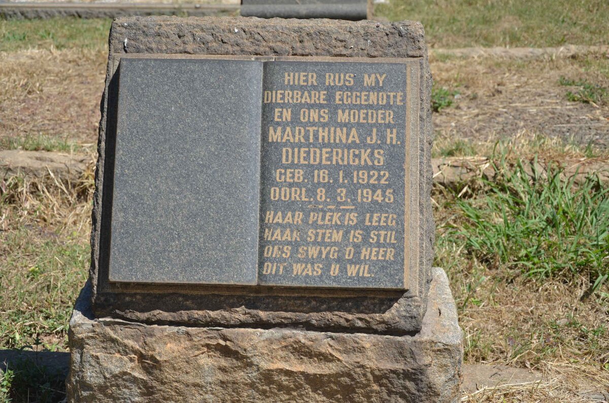 DIEDERICKS Marthina J.H. 1922-1945