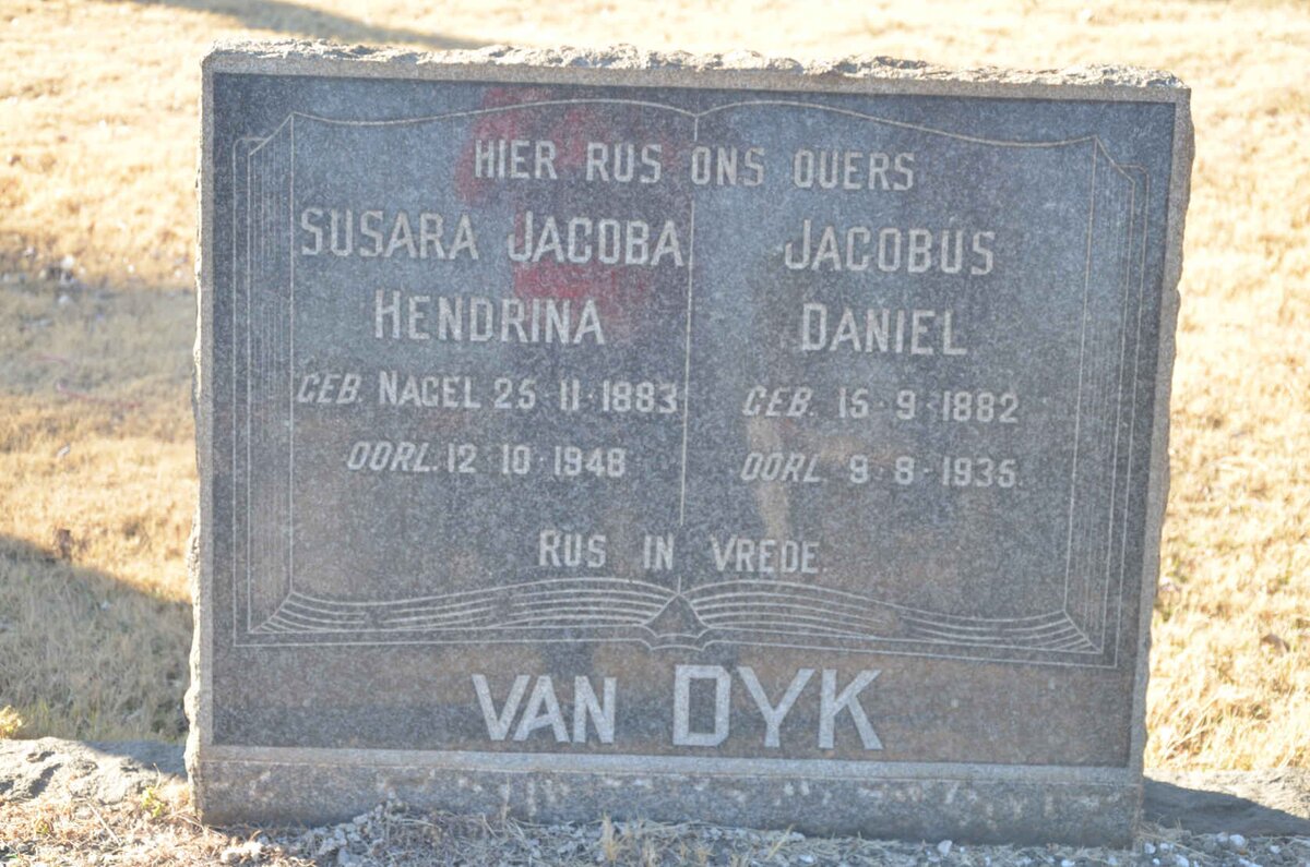 DYK Jacobus Daniel, van 1882-1935 &amp; Susara Jacoba Hendrina NAGEL 1883-1948