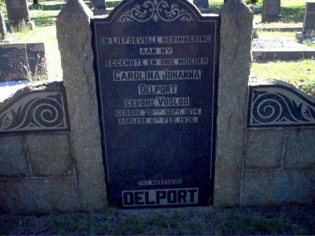 DELPORT Carolina Johanna nee VOSLOO 1874-1936