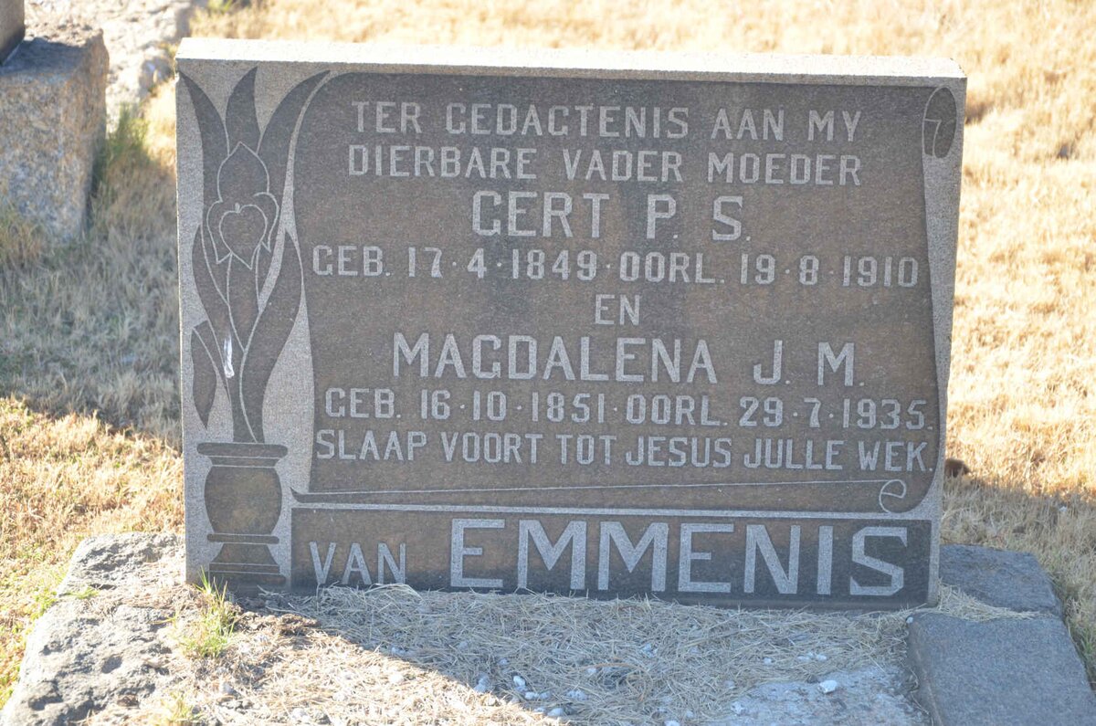EMMENIS Gert P.S., van 1849-1910 &amp; Magdalena J.M. 1851-1935
