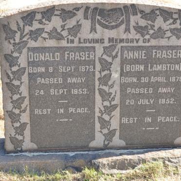 FRASER Donald 1873-1953 &amp; Annie LAMBTON 1879-1952