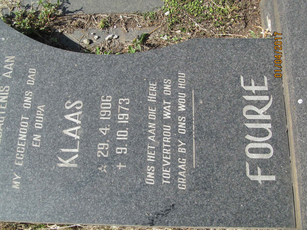 FOURIE Klaas 1906-1973