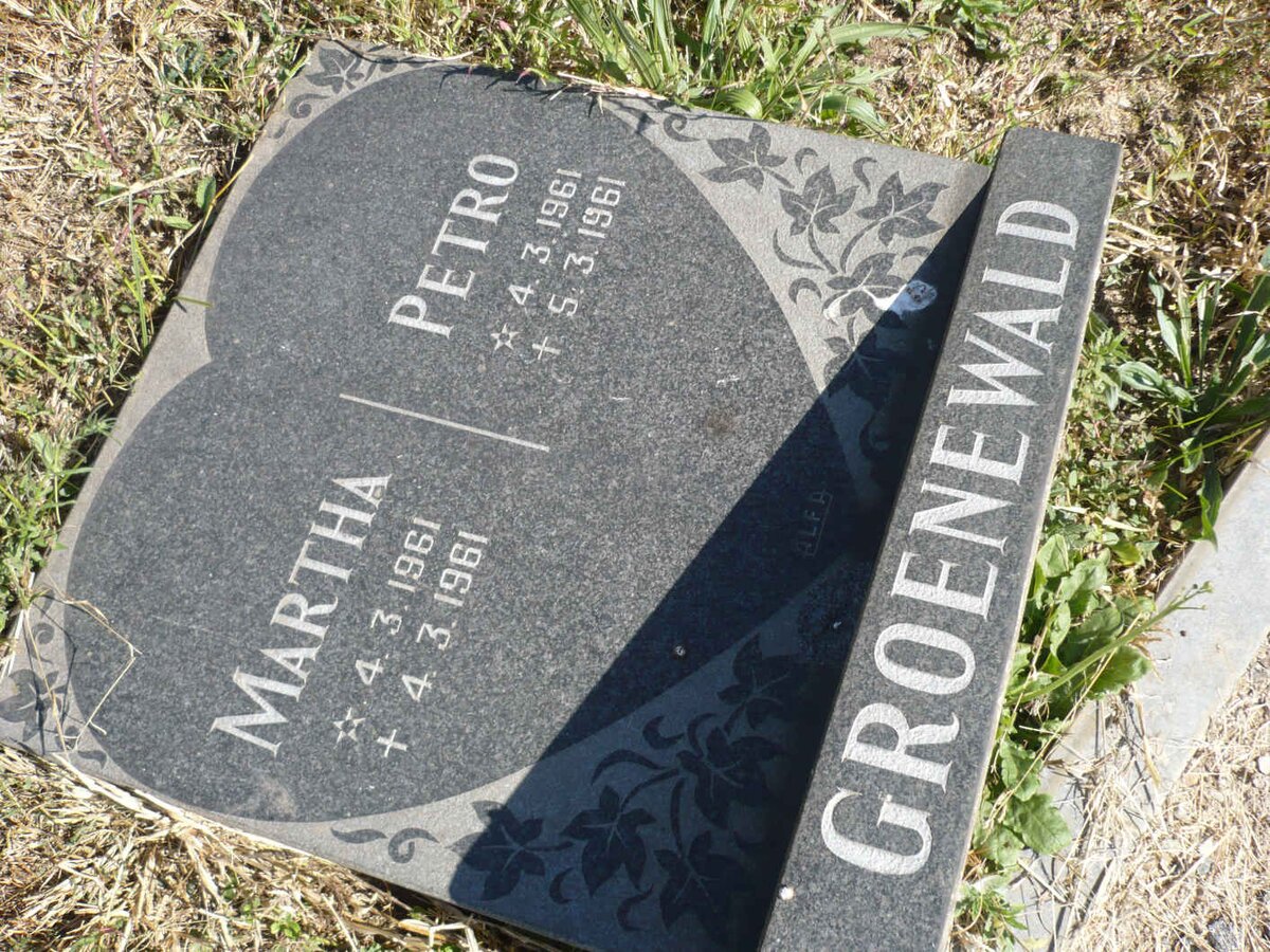GROENEWALD Martha 1961-1961 :: GROENEWALD Petro 1961-1961