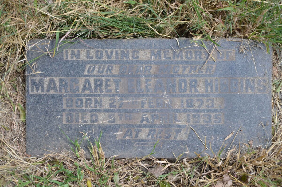 HIBBINS Margaret Eleanor 1873-1935
