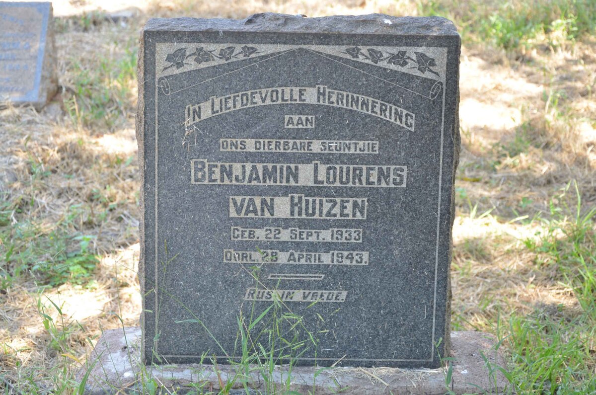 HUIZEN Benjamin Lourens, van 1933-1943