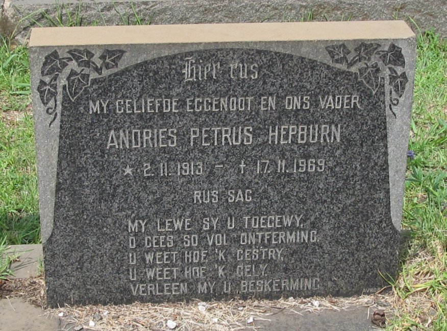 HEPBURN Andries Petrus 1913-1969