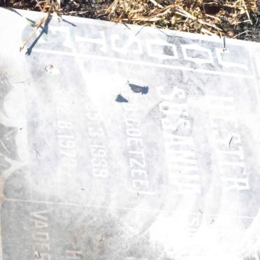 JOOSTE Hester Susanna nee COETZEE 1939-1973