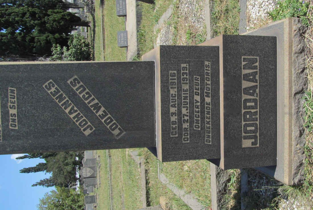 JORDAAN Johannes Lodewicus 1916-1939