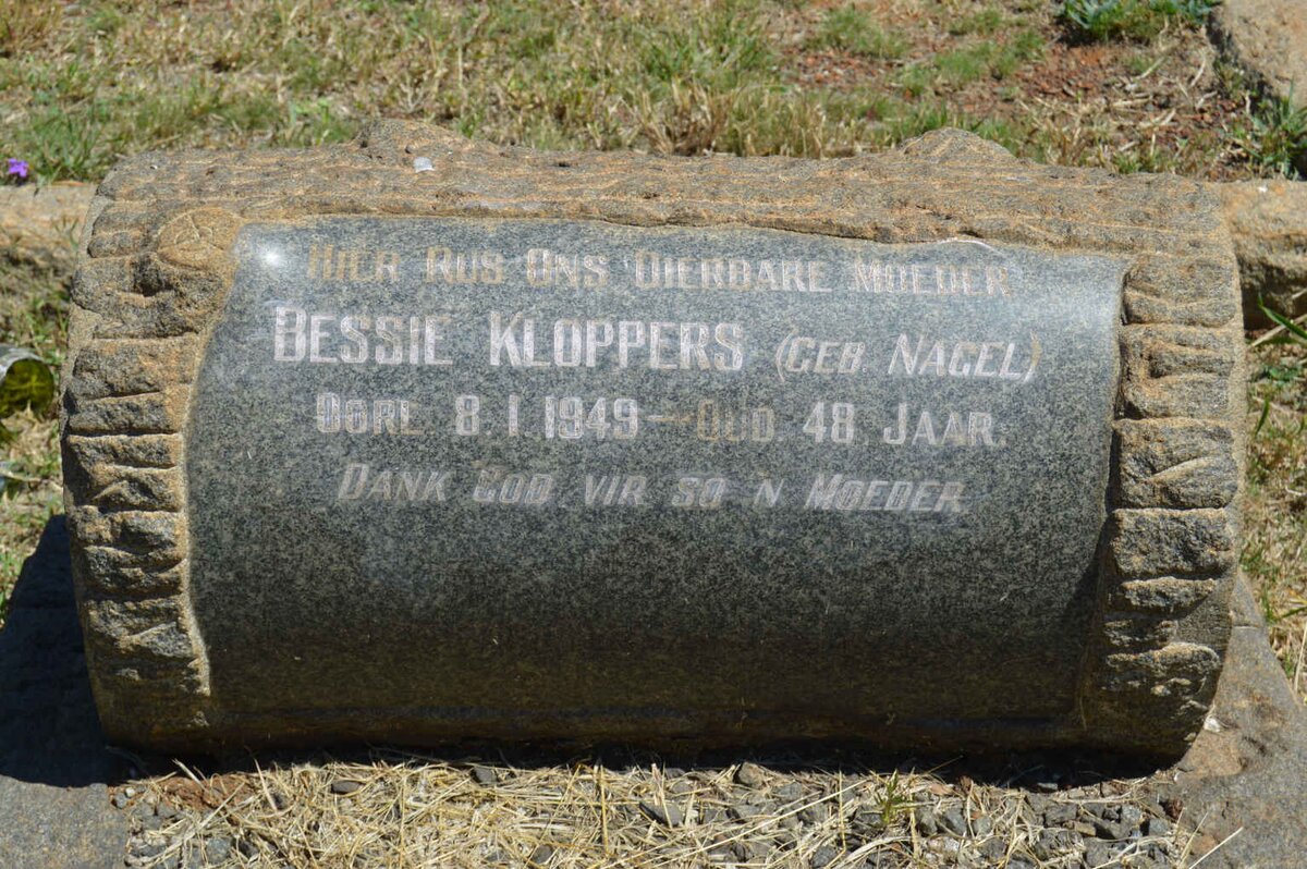 KLOPPERS Bessie nee NAGEL -1949