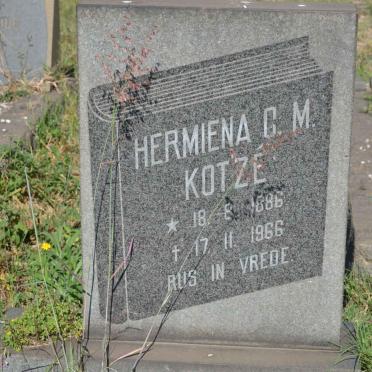 KOTZÉ Hermiena C.M. 1886-1966