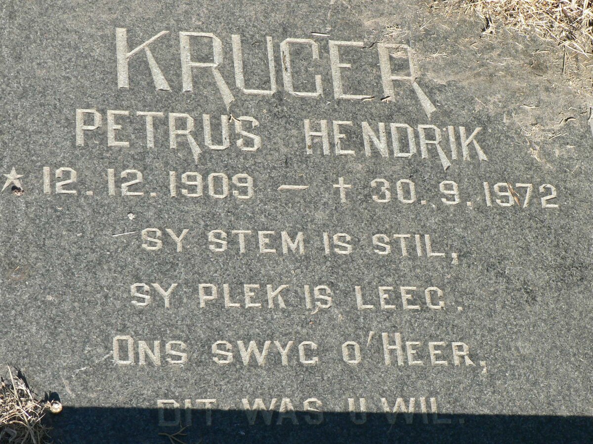 KRUGER Petrus Hendrik 1909-1972